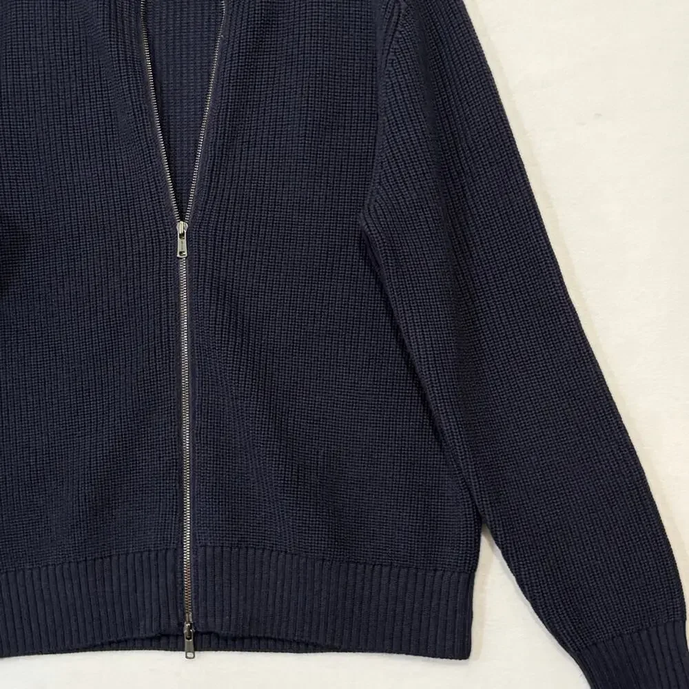 Todd Snyder Full Zip Sweater Men's XL Blue Knit Heavy Merino Wool